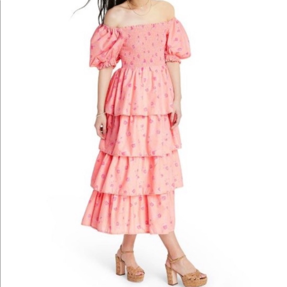Loveshackfancy x Target coral maxi dress size med